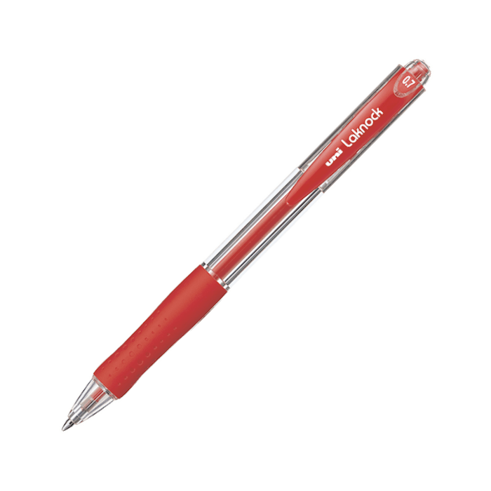 UNI Lacknock Ballpoint Pen, 0.7mm, Red