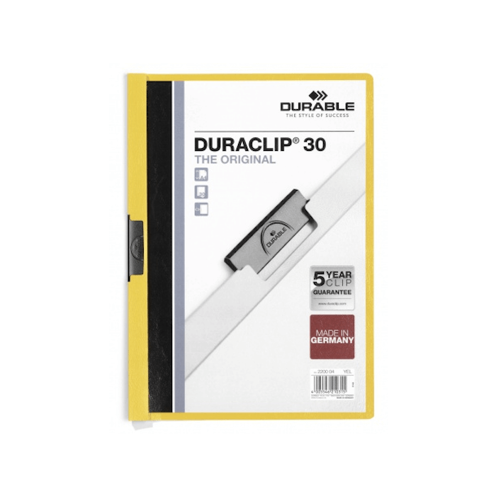 Durable Duraclip 30, A4, Yellow