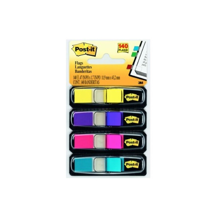 3M Post-it Flags Small Size 4 Bright Colors 683-4AB 0.47inx1.7in