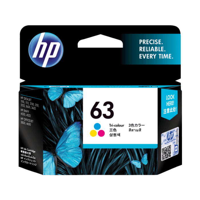 HP 63 Tri-Color Ink Cartridge (F6U61AA)