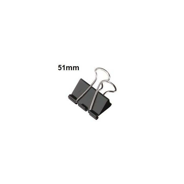 Black Binder Clips, 51mm, 12clips/pack