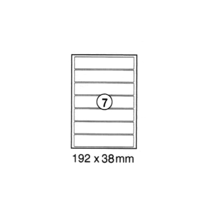 Xel-lent 7 Box File Labels/sheet, 192 X 38mm, 100 Sheets/pack