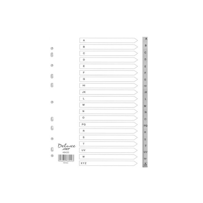 Deluxe Divider Plastic PVC Grey A4 A-Z