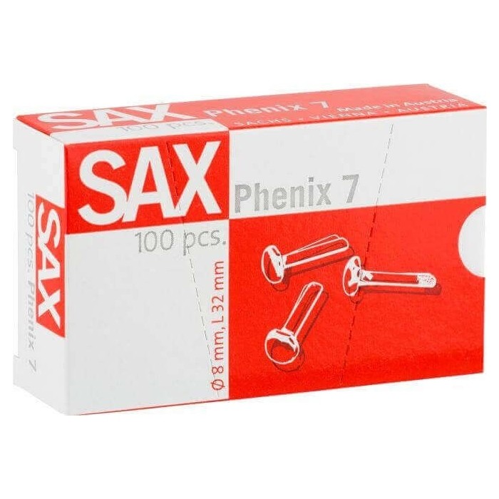 Sax Roundheaded Paper Fasteners 7mm Phenix 7