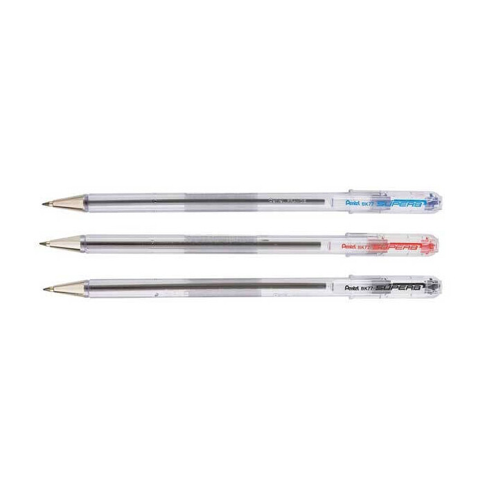Pentel BK77 Superb Ball Point Pen - 0.7mm, Assorted (Pack of 3)
