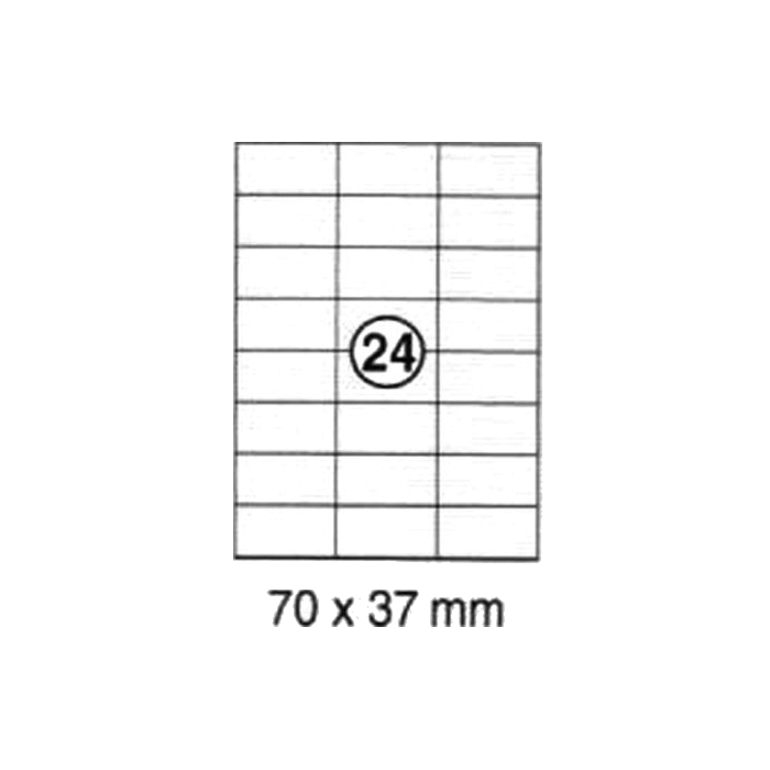 xel-lent 24 labels/sheet, straight corners, 70 x 37 mm, 100sheets/pack