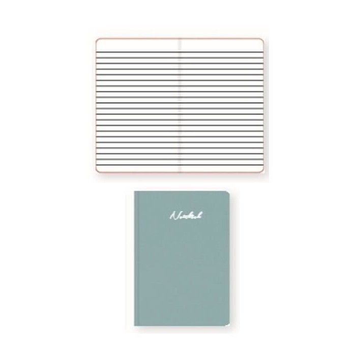 A5 Hard Cover Notebook, Single Ruled, Round Corner - 100 Sheets - Dark Green (FSNBA5SL304)