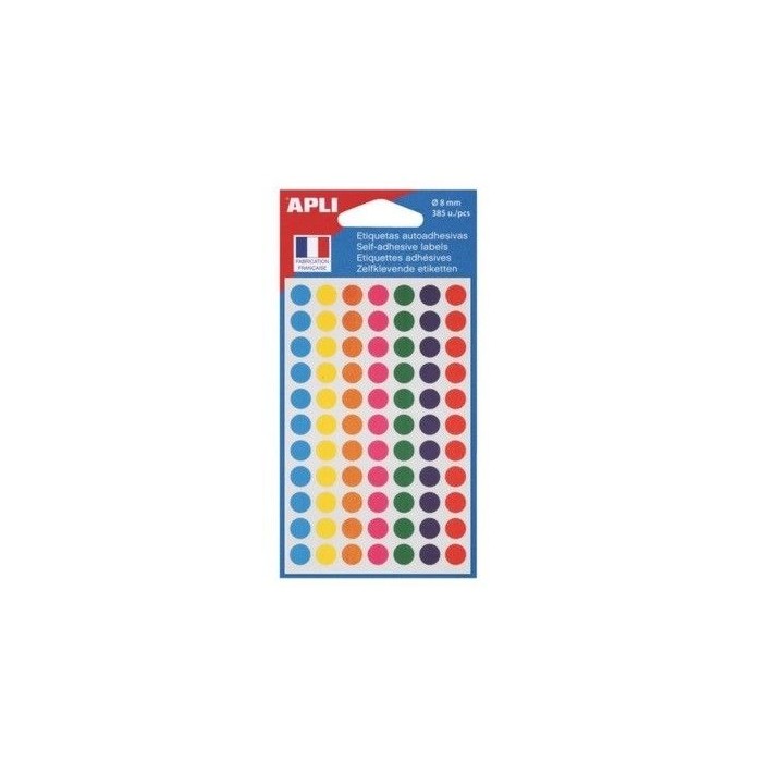 Agipa 100624 Round Lables, Ø 8mm, Asstorted