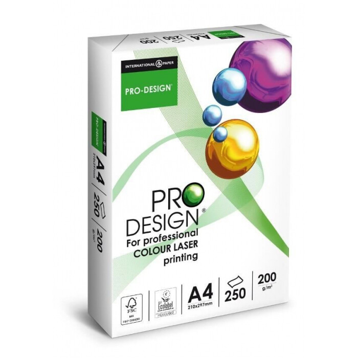 Pro Design Color Laser Copy Paper White A4 Size 200gsm 250Sheets/Ream
