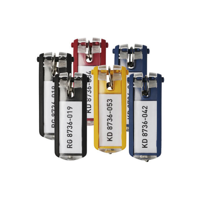 Durable Key Clips for aluminum KEY BOX, 6/pack, Assorted Colors