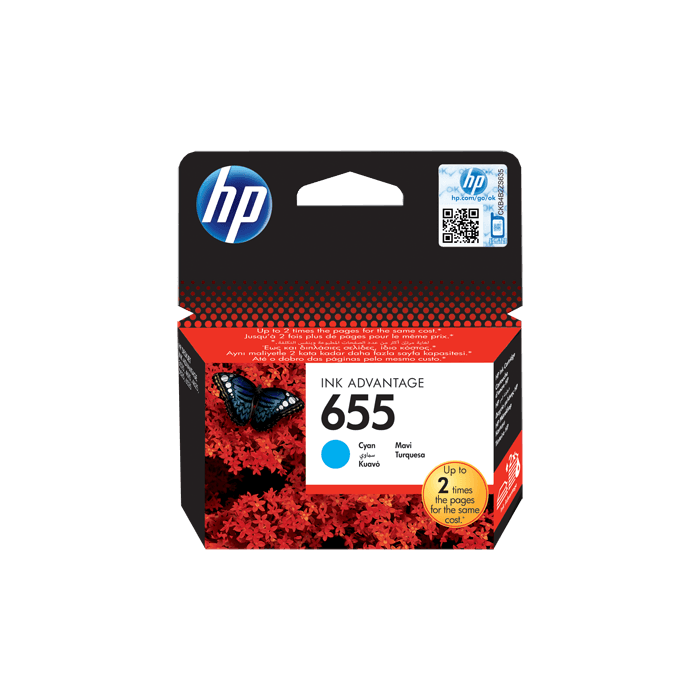 HP 655 Cyan Ink Cartridge (CZ110AE)