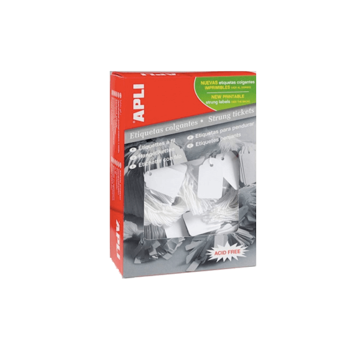 APLI 392 Strung Tickets 36X53MM White PK/500