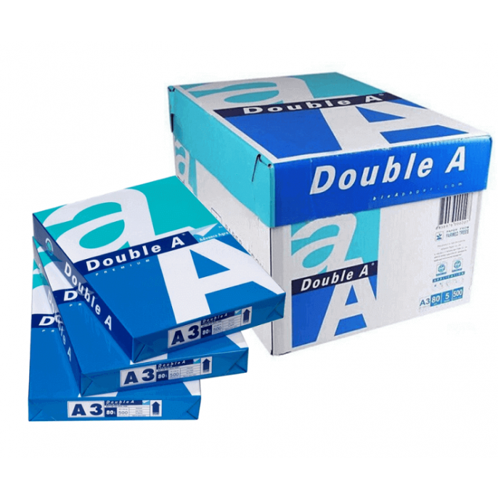 Double A Premium Photocopy Paper, A3 Size, 80 gsm, 5 Reams / Box