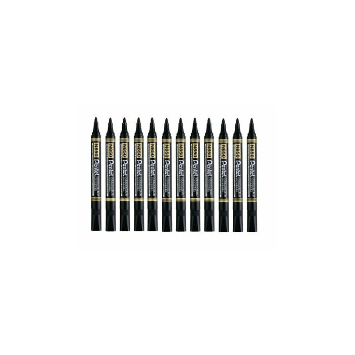 Pentel N850 Bullet Tip Permanent Marker Box of 12, Black