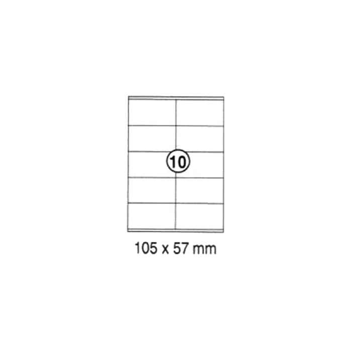 xel-lent 10 labels/sheet, straight corners, 105 x 57 mm, 100sheets/pack