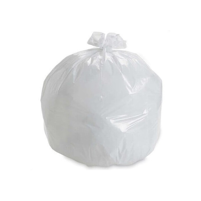 Club Plastic Trash Bags, 5 Gallons, White, 30pcs/pack