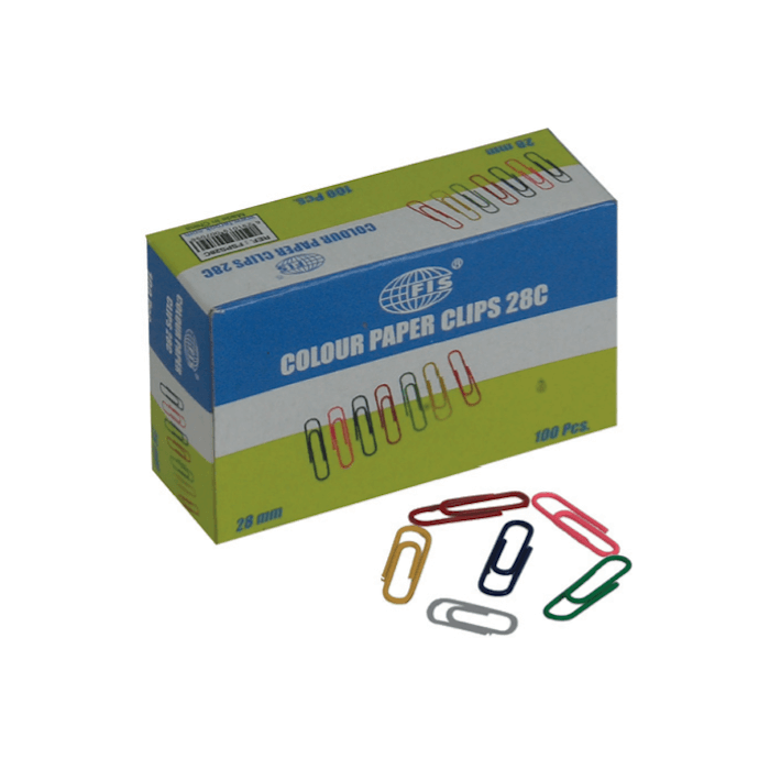 Colored Paper Clips, Assorted Colors, 28mm, 100clips/pack