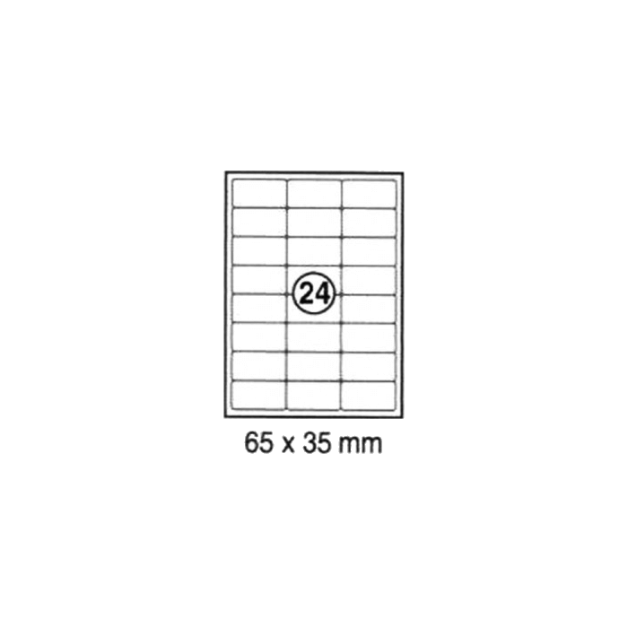 xel-lent 24 labels/sheet, rounded corners, 65 x 35 mm, 100sheets/pack