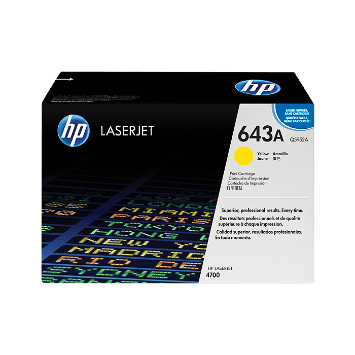 HP 643A Yellow Original LaserJet Toner Cartridge (Q5952A)