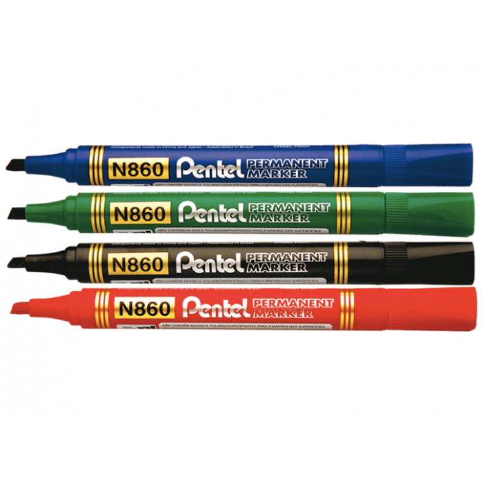Pentel N850 Bullet Tip Permanent Marker, Assorted (Pack of 4)