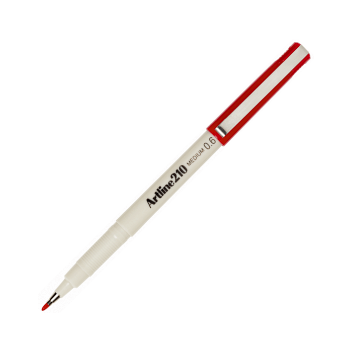 Artline 210 Fineliner Pen, 0.6mm, Red