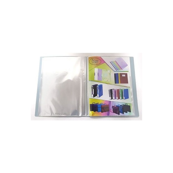 Deluxe Clear Book A4, Assorted Colors, 60 Pockets