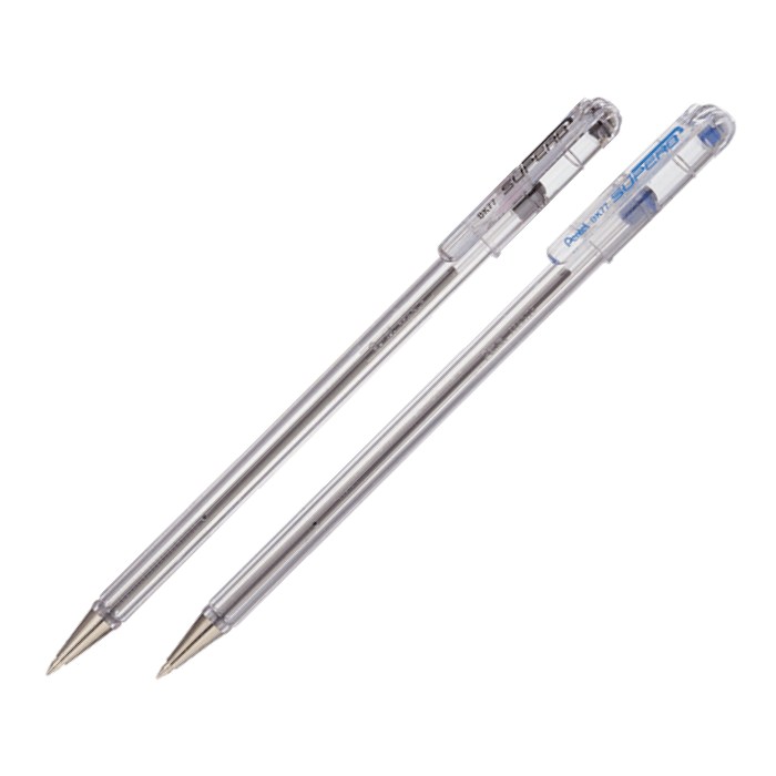 Pentel BK77 Superb Ball Point Pen - 0.7mm, Blue & Black (Pack of 2)