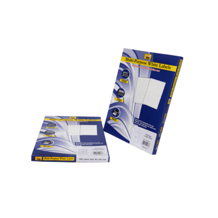 PSI Multi-Purpose White 14 Labels/Sheet, Straight Corners, 105 X 42.3mm, 100Sheets/Pack