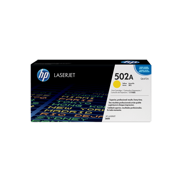 HP 502A Yellow Original LaserJet Toner Cartridge (Q6472A)