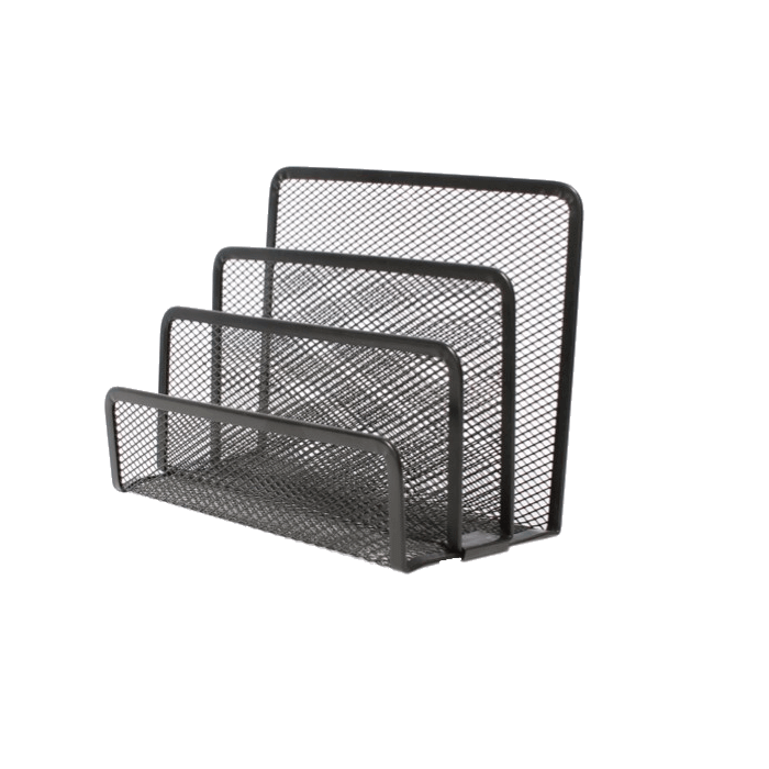 Deluxe Metal Mesh Letter Shelf, Black