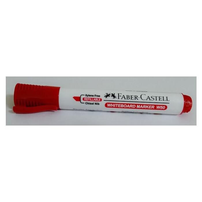 Faber Castell Whiteboard Marker, Chisel Tip, Red