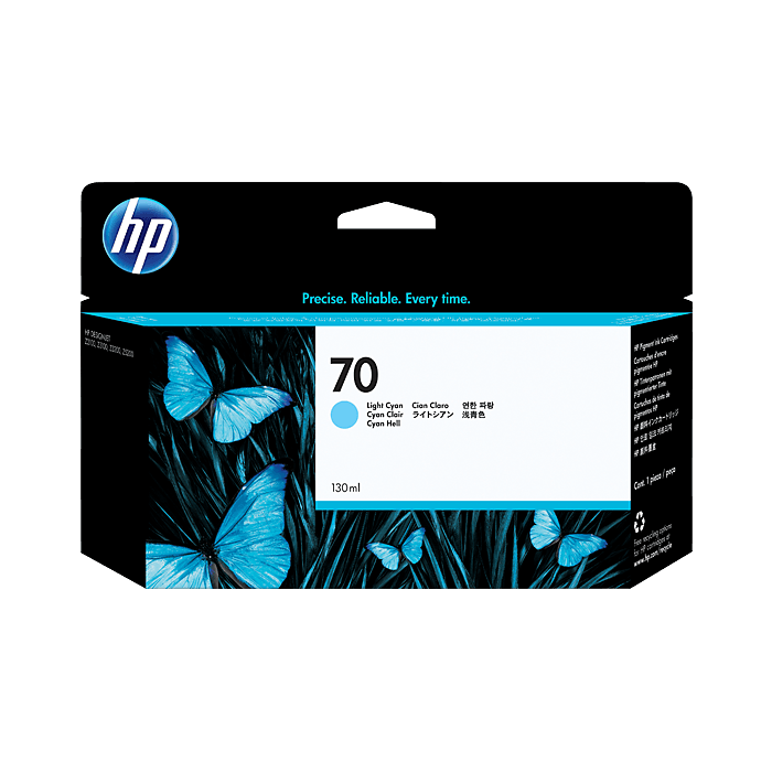 HP 70 Light Cyan Ink Cartridge 130ml (C9390A)