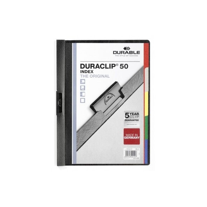 Durable Duraclip 50 Index A4, Black