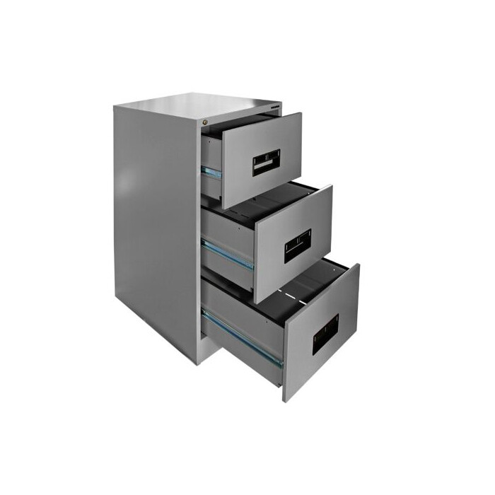 Hadid 3 Drawers Metal Filing Cabinet, Grey