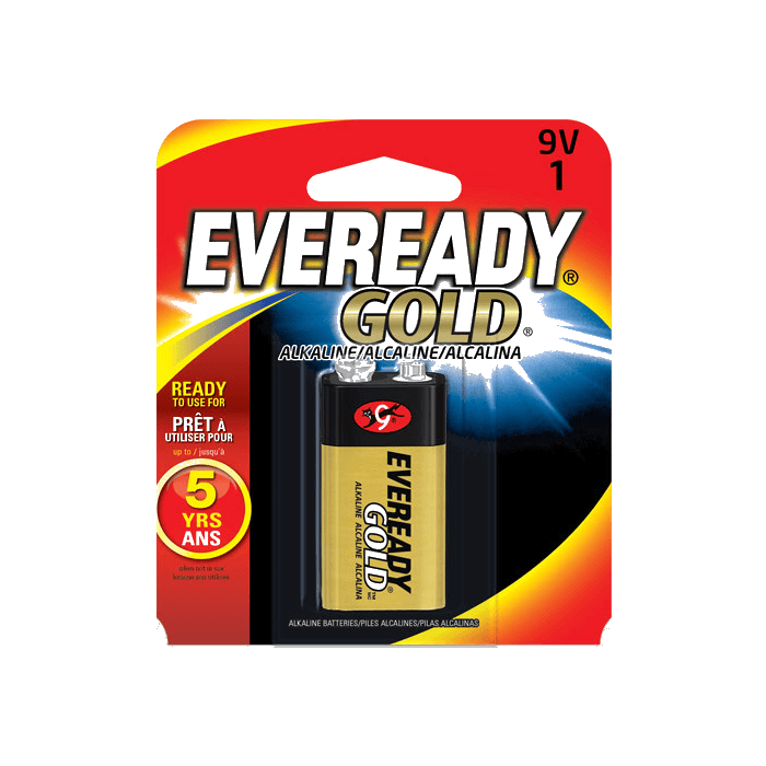 Eveready A522 Gold 9V Alkaline Battery, (Pack of 1)