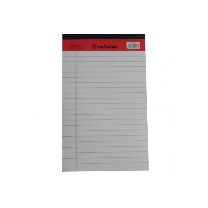 Sinarline Legal Pad A5, 56gsm, 50 Sheets, Line Ruled, White