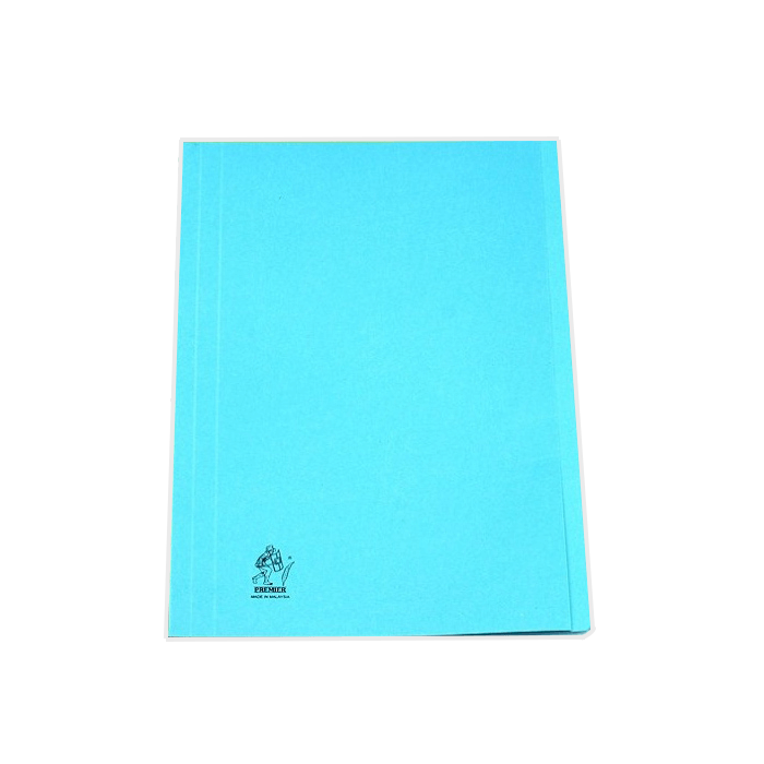 Premier Square Cut Folder with Fastener FS, Blue
