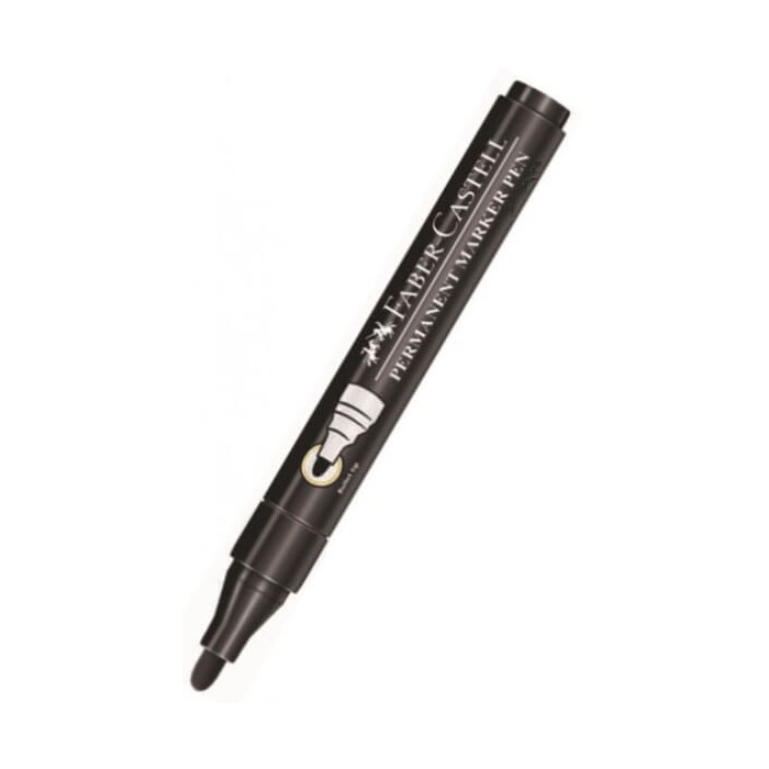 Faber Castell Permanent Marker, Bullet Tip, Black