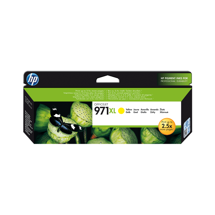 HP 971XL High Yield Yellow Original Ink Cartridge (CN628AE)
