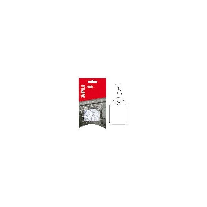 APLI 7009 Strung Tickets 15X24MM White PK/200