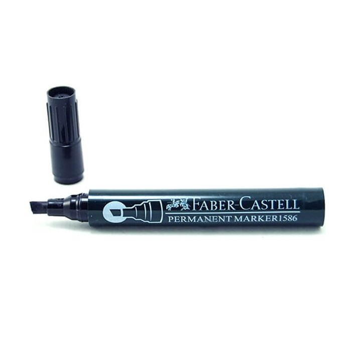 Faber Castell Permanent Marker, Chisel Tip, Black