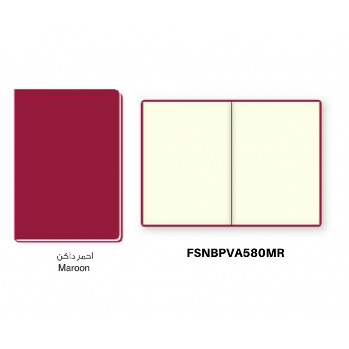 PVC Soft Cover Notebook, Plain, 80 Sheets, A5, Maroon