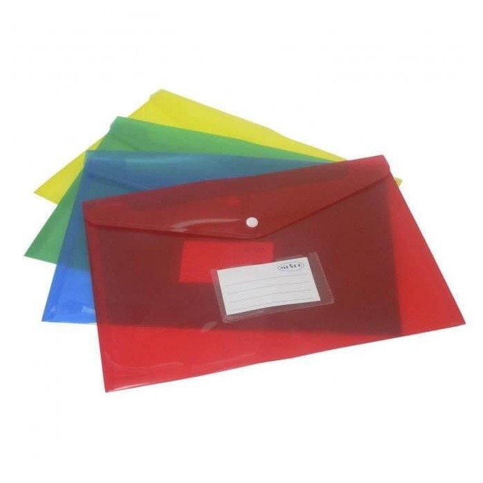 Plain My Clear Bag A4, 12pcs/pack Red